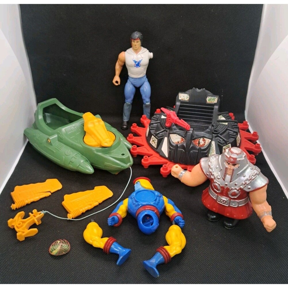 Vintage MOTU He Man Toy Lot Ram Man Roton Wind Raider Rambo Parts Repair Retro